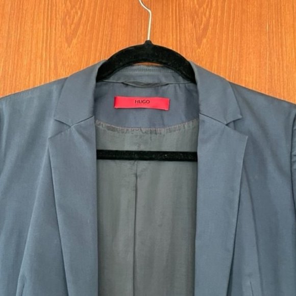 HUGO BOSS NAVY BLUE BLAZER Fitted, Cotton Blend, Size 4 - Picture 8 of 10